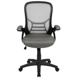 English Elm Commercial Grade High Back Mesh Ergonomic Swivel Office Chair with Black Frame and Flip-up Arms