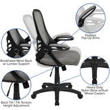 English Elm Commercial Grade High Back Mesh Ergonomic Swivel Office Chair with Black Frame and Flip-up Arms