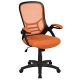 English Elm Commercial Grade High Back Mesh Ergonomic Swivel Office Chair with Black Frame and Flip-up Arms