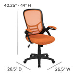 English Elm Commercial Grade High Back Mesh Ergonomic Swivel Office Chair with Black Frame and Flip-up Arms