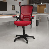 English Elm Commercial Grade High Back Mesh Ergonomic Swivel Office Chair with Black Frame and Flip-up Arms