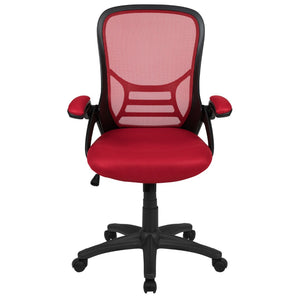 English Elm Commercial Grade High Back Mesh Ergonomic Swivel Office Chair with Black Frame and Flip-up Arms