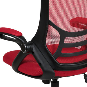 English Elm Commercial Grade High Back Mesh Ergonomic Swivel Office Chair with Black Frame and Flip-up Arms