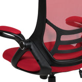 English Elm Commercial Grade High Back Mesh Ergonomic Swivel Office Chair with Black Frame and Flip-up Arms