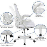 English Elm Commercial Grade High Back Mesh Ergonomic Swivel Office Chair with Frame and Flip-up Arms