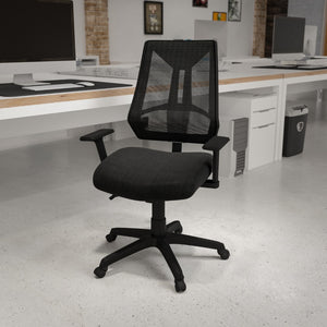 English Elm Commercial Grade High Back Mesh Multifunction Swivel Ergonomic Task Office Chair with Adjustable Arms