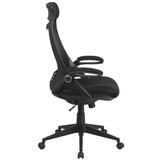 English Elm Commercial Grade High Back Executive Swivel Office Chair with Flip-Up Arms