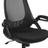 English Elm Commercial Grade High Back Executive Swivel Office Chair with Flip-Up Arms