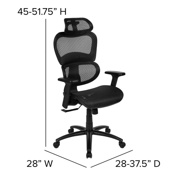 English Elm Commercial Grade Ergonomic Mesh Office Chair with 2-to-1 Synchro-Tilt, Adjustable Headrest, Lumbar Support, and Adjustable Pivot Arms