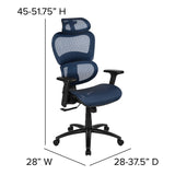 English Elm Commercial Grade Ergonomic Mesh Office Chair with 2-to-1 Synchro-Tilt, Adjustable Headrest, Lumbar Support, and Adjustable Pivot Arms