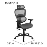 English Elm Commercial Grade Ergonomic Mesh Office Chair with 2-to-1 Synchro-Tilt, Adjustable Headrest, Lumbar Support, and Adjustable Pivot Arms