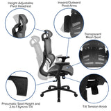 English Elm Commercial Grade Ergonomic Mesh Office Chair with 2-to-1 Synchro-Tilt, Adjustable Headrest, Lumbar Support, and Adjustable Pivot Arms