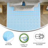 English Elm 2 Inch Cooling Gel Infused 5-Zone Queen Memory Foam Mattress Topper with CertiPUR-US Certified Foam