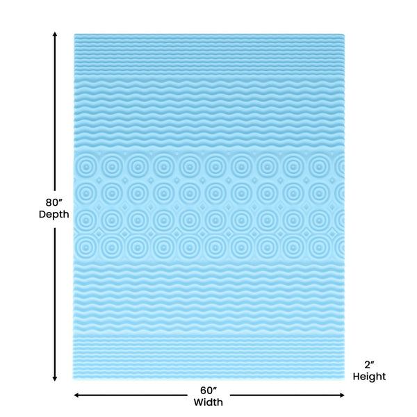 English Elm 2 Inch Cooling Gel Infused 5-Zone Queen Memory Foam Mattress Topper with CertiPUR-US Certified Foam
