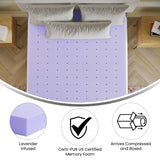 English Elm 3 Inch Lavender Infused Full Memory Foam Mattress Topper with Ventilated Design and CertiPUR-US Certified Foam