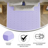 English Elm 3 Inch Lavender Infused Queen Memory Foam Mattress Topper with Ventilated Design and CertiPUR-US Certified Foam