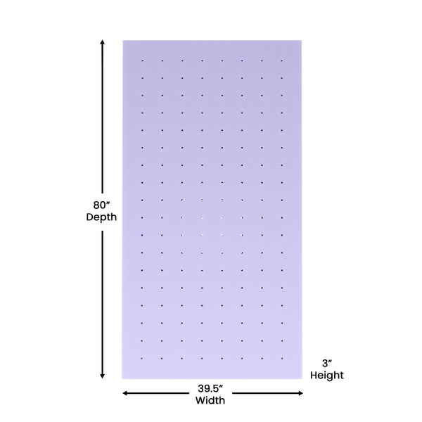 English Elm 3 Inch Lavender Infused Twin XL Memory Foam Mattress Topper with Ventilated Design and CertiPUR-US Certified Foam