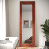 English Elm 22x65 Full Length Mirror, Wall Mounted or Wall Leaning, Rustic Solid Wood Frame