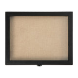 English Elm 11x14 Shadow Box Display Case with Linen Liner, 8 Push Pins and Solid Pine Wood Frame