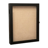 English Elm 11x14 Shadow Box Display Case with Linen Liner, 8 Push Pins and Solid Pine Wood Frame