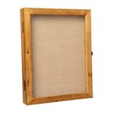 English Elm 11x14 Shadow Box Display Case with Linen Liner, 8 Push Pins and Solid Pine Wood Frame