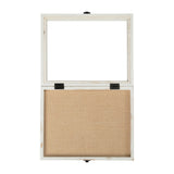 English Elm 11x14 Shadow Box Display Case with Linen Liner, 8 Push Pins and Solid Pine Wood Frame in wash