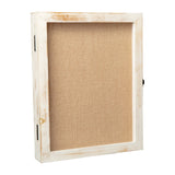 English Elm 11x14 Shadow Box Display Case with Linen Liner, 8 Push Pins and Solid Pine Wood Frame in wash