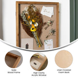 English Elm 18x24 Shadow Box Display Case with Linen Liner, 8 Push Pins and Solid Pine Wood Frame