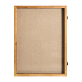 English Elm 18x24 Shadow Box Display Case with Linen Liner, 8 Push Pins and Solid Pine Wood Frame