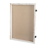 English Elm 18x24 Shadow Box Display Case with Linen Liner, 8 Push Pins and Solid Pine Wood Frame in wash