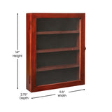 English Elm 11x14 Solid Pine Medals Display Case with 3 Channel Grooved Removable Shelves