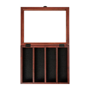 English Elm 11x14 Solid Pine Medals Display Case with 3 Channel Grooved Removable Shelves