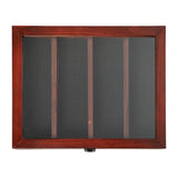 English Elm 11x14 Solid Pine Medals Display Case with 3 Channel Grooved Removable Shelves