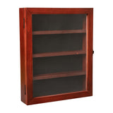 English Elm 11x14 Solid Pine Medals Display Case with 3 Channel Grooved Removable Shelves