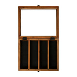 English Elm 11x14 Solid Pine Medals Display Case with 3 Channel Grooved Removable Shelves