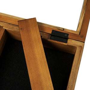 English Elm 11x14 Solid Pine Medals Display Case with 3 Channel Grooved Removable Shelves