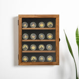 English Elm 11x14 Solid Pine Medals Display Case with 3 Channel Grooved Removable Shelves