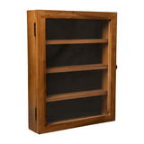 English Elm 11x14 Solid Pine Medals Display Case with 3 Channel Grooved Removable Shelves