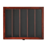 English Elm 14.5x17.5 Solid Pine Medals Display Case with 4 Channel Grooved Removable Shelves