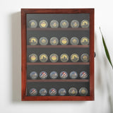 English Elm 14.5x17.5 Solid Pine Medals Display Case with 4 Channel Grooved Removable Shelves