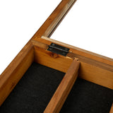 English Elm 14.5x17.5 Solid Pine Medals Display Case with 4 Channel Grooved Removable Shelves