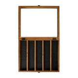 English Elm 14.5x17.5 Solid Pine Medals Display Case with 4 Channel Grooved Removable Shelves