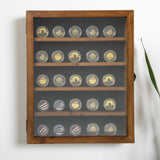 English Elm 14.5x17.5 Solid Pine Medals Display Case with 4 Channel Grooved Removable Shelves