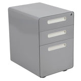 English Elm Commercial Grade Ergonomic 3-Drawer Mobile Locking Filing Cabinet with Anti-Tilt Mechanism and Hanging Drawer for Legal & Letter Files,