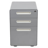 English Elm Commercial Grade Ergonomic 3-Drawer Mobile Locking Filing Cabinet with Anti-Tilt Mechanism and Hanging Drawer for Legal & Letter Files,