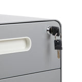 English Elm Commercial Grade Ergonomic 3-Drawer Mobile Locking Filing Cabinet with Anti-Tilt Mechanism and Hanging Drawer for Legal & Letter Files,