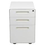 English Elm Commercial Grade Ergonomic 3-Drawer Mobile Locking Filing Cabinet with Anti-Tilt Mechanism and Hanging Drawer for Legal & Letter Files,