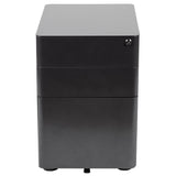 English Elm Commercial Grade Modern 3-Drawer Mobile Locking Filing Cabinet with Anti-Tilt Mechanism and Hanging Drawer for Legal & Letter Files,