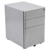 English Elm Commercial Grade Modern 3-Drawer Mobile Locking Filing Cabinet with Anti-Tilt Mechanism and Hanging Drawer for Legal & Letter Files,