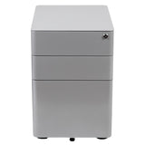 English Elm Commercial Grade Modern 3-Drawer Mobile Locking Filing Cabinet with Anti-Tilt Mechanism and Hanging Drawer for Legal & Letter Files,